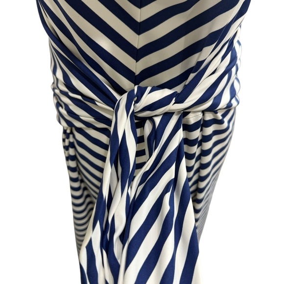 J. McLaughlin Catalina Cloth Elora Bangle Striped Navy Side Tie Dress Large NEW - Picture 10 of 16